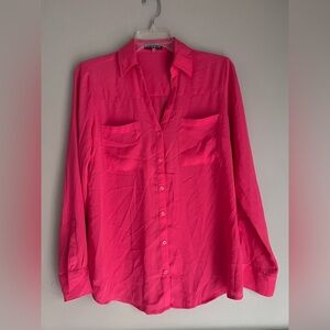Express Fuchsia Button-Down Shirt